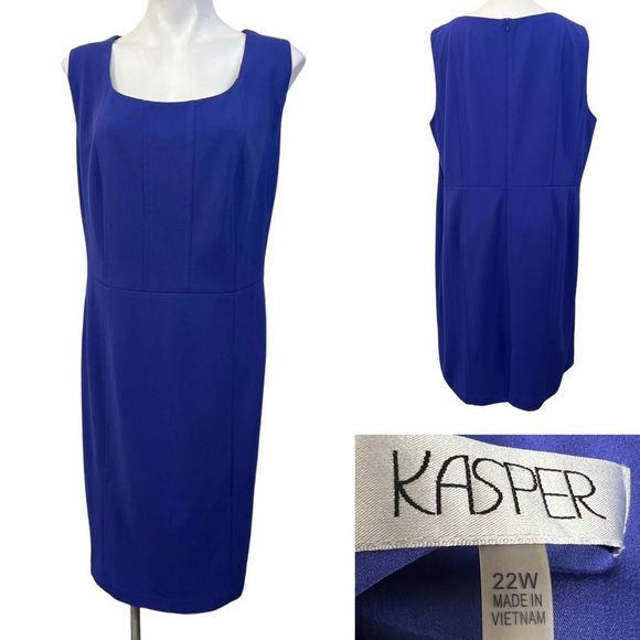 Kasper Dresses & Skirts - Kasper dress plus size 24w purple sleeveless career sheath dress knee length